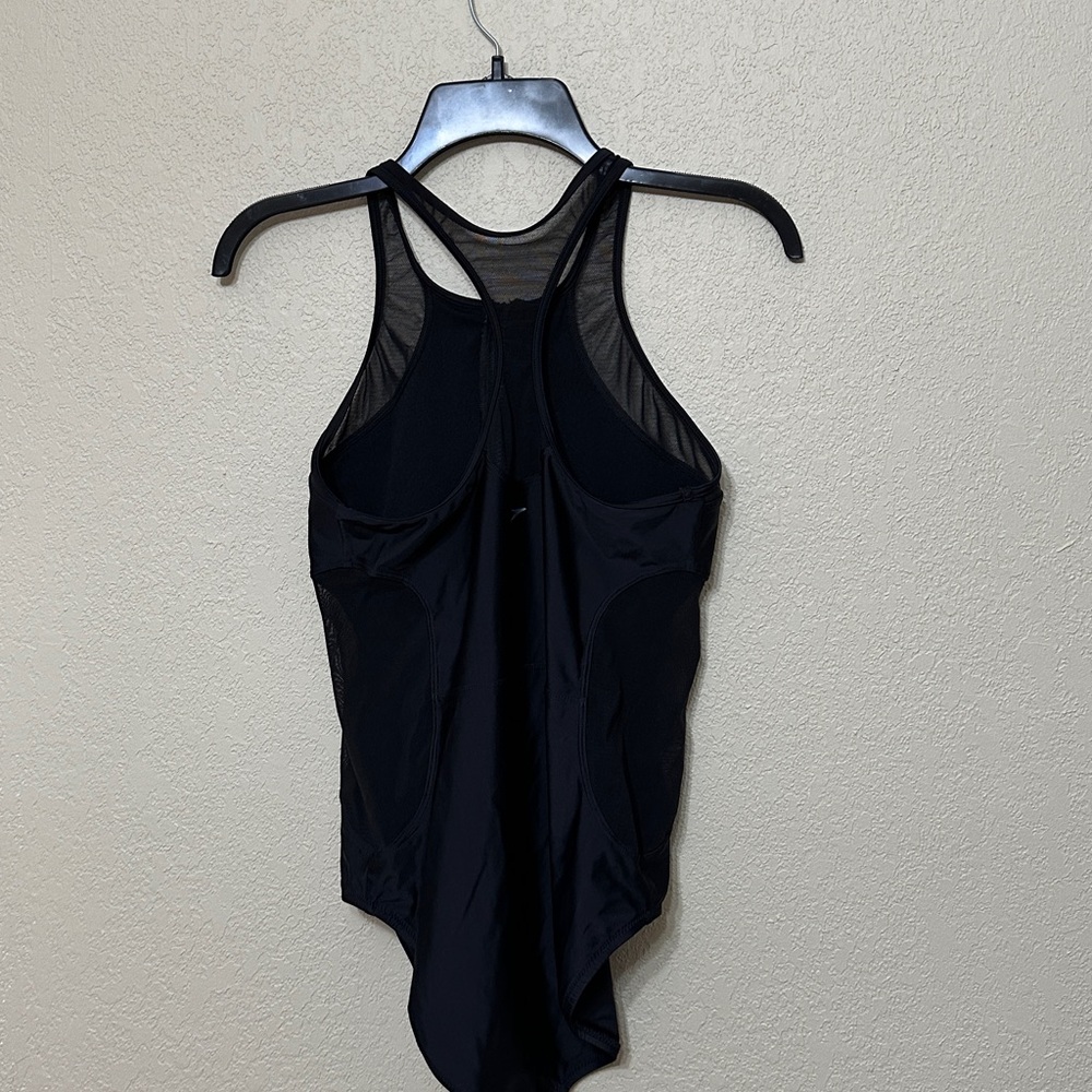 Speedo Women's Swimsuit One Piece Power Flex Mesh Half Zip - Picture 6 of 11